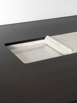 MANTA - Rectangular wooden table with Lazy Susan by Lorenzo Tondelli - view 3